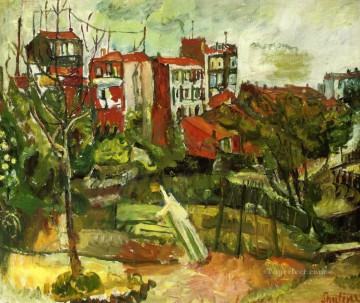  Chaim Lienzo - Paisaje suburbano con casas rojas Chaim Soutine